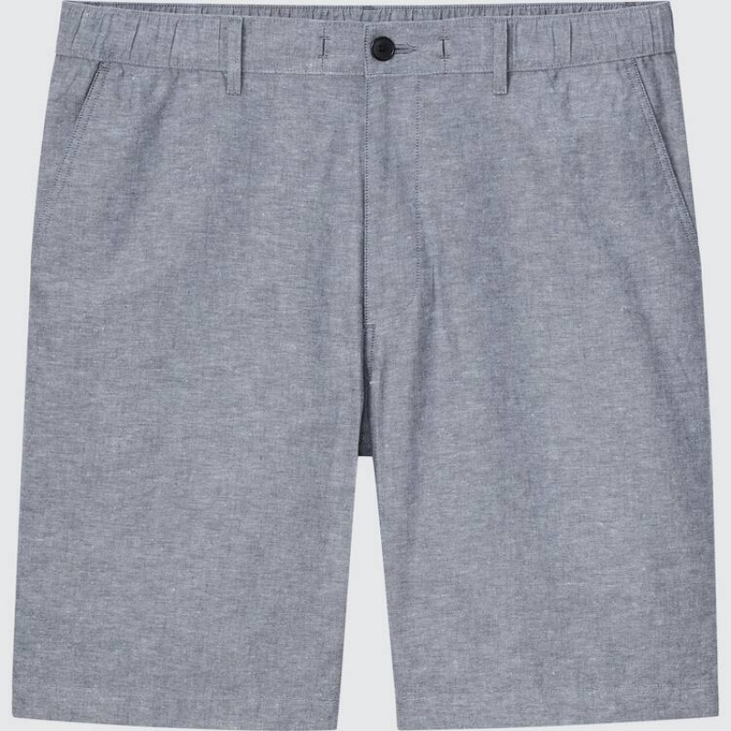 Short Uniqlo Linen Blend Homme Grise | 4974757