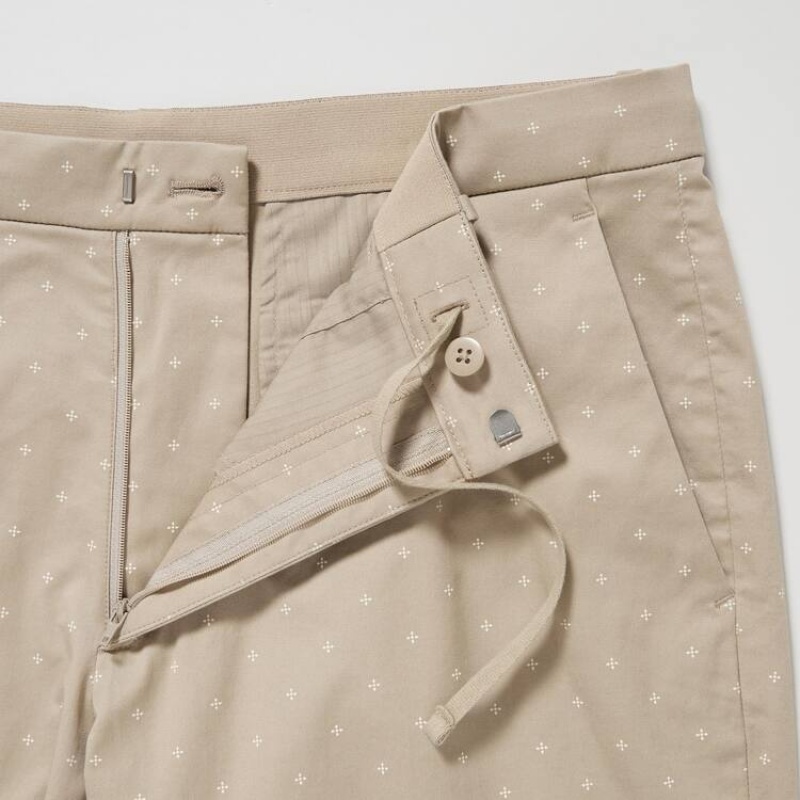 Short Uniqlo Stretch Slim Fit Homme Beige | 9986543
