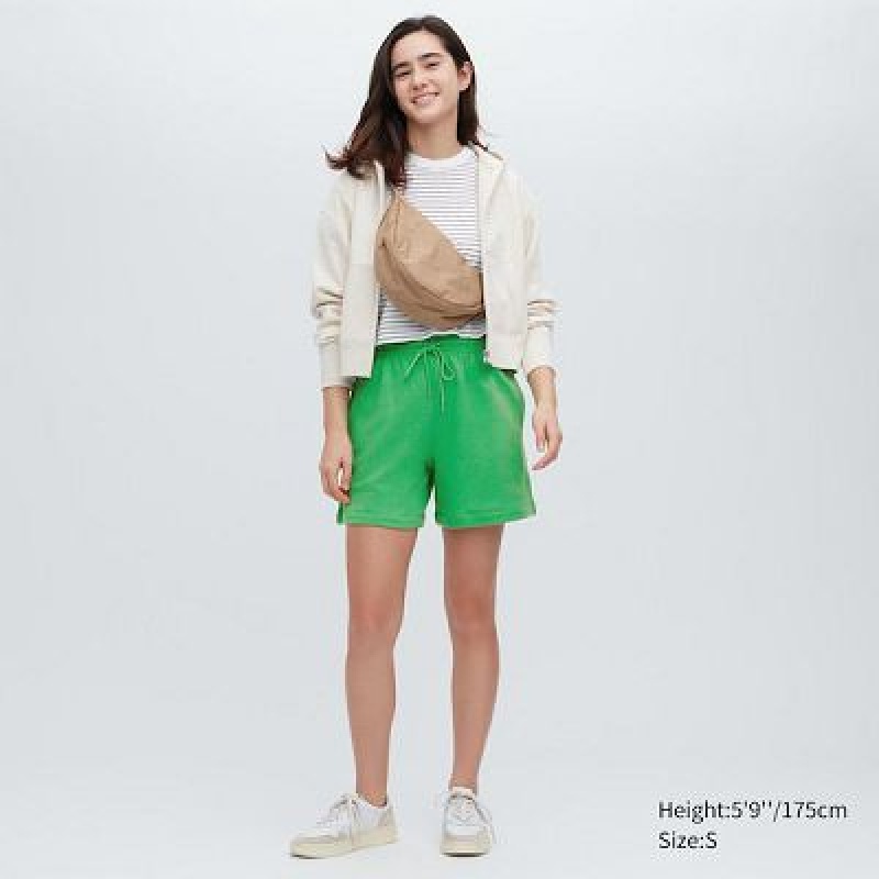 Short Uniqlo Sweat Femme Vert | 4204964