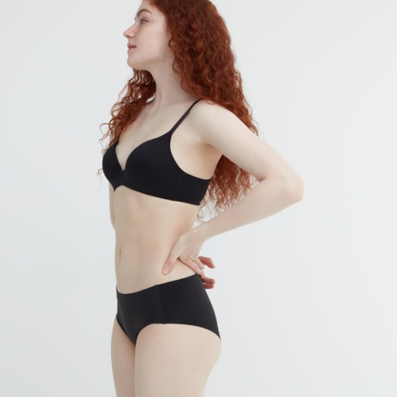 Slips Uniqlo AIRism Ultra Seamless Hiphugger Femme Noir | 1089149