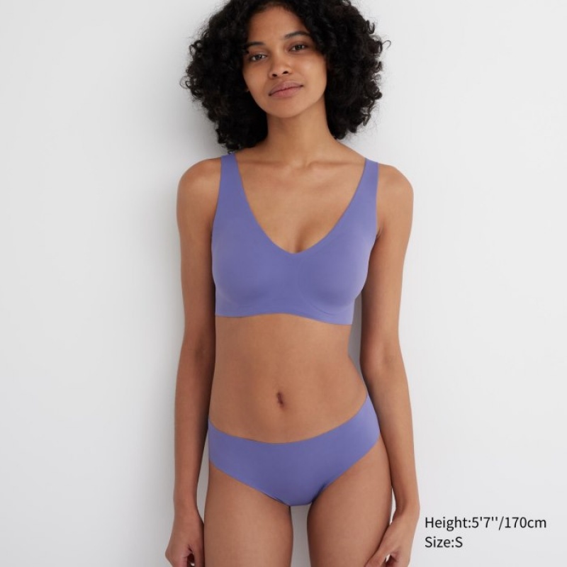 Slips Uniqlo AIRism Ultra Seamless Regular Femme Bleu | 7344841