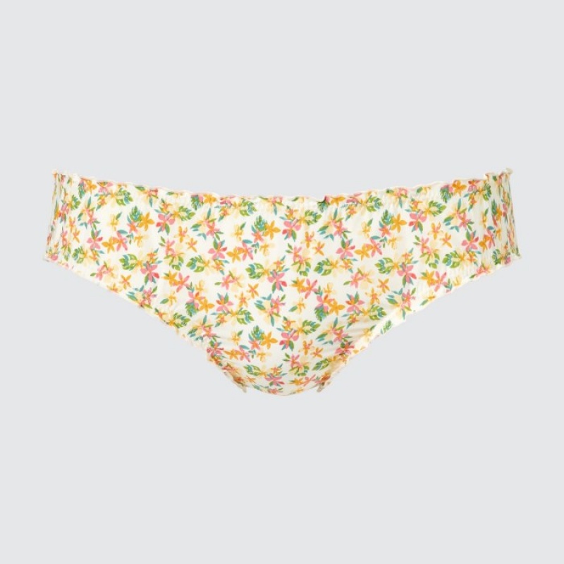 Slips Uniqlo Frilled Mid-Rise Femme Jaune | 7871712