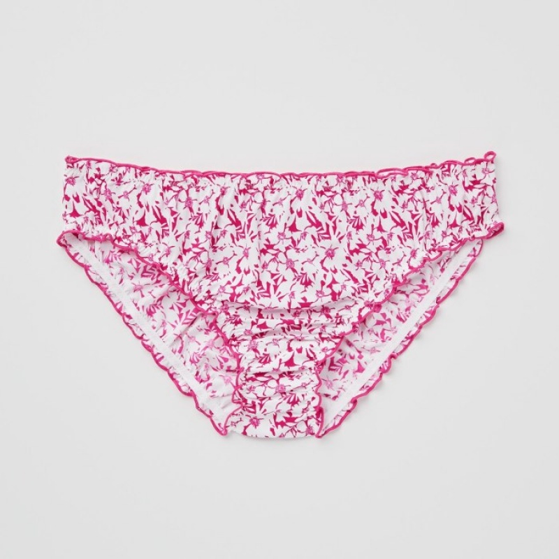 Slips Uniqlo Frilled Mid-Rise Femme Rose | 7763434