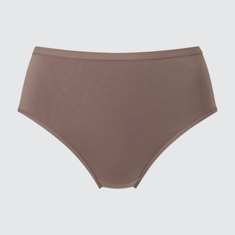 Slips Uniqlo High Rise Basic Femme Marron | 6286786