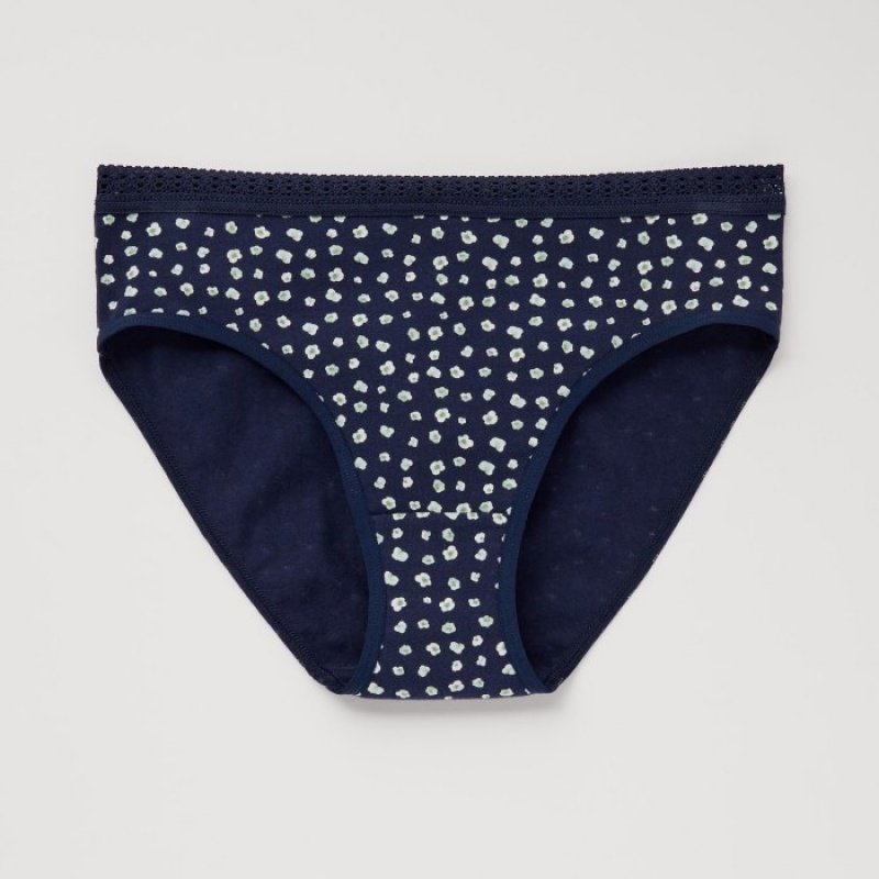 Slips Uniqlo Mid-Rise Femme Bleu Marine | 1970155