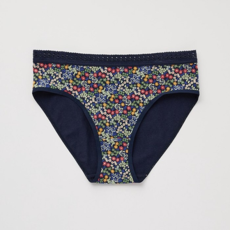 Slips Uniqlo Mid-Rise Femme Bleu Marine | 4182682