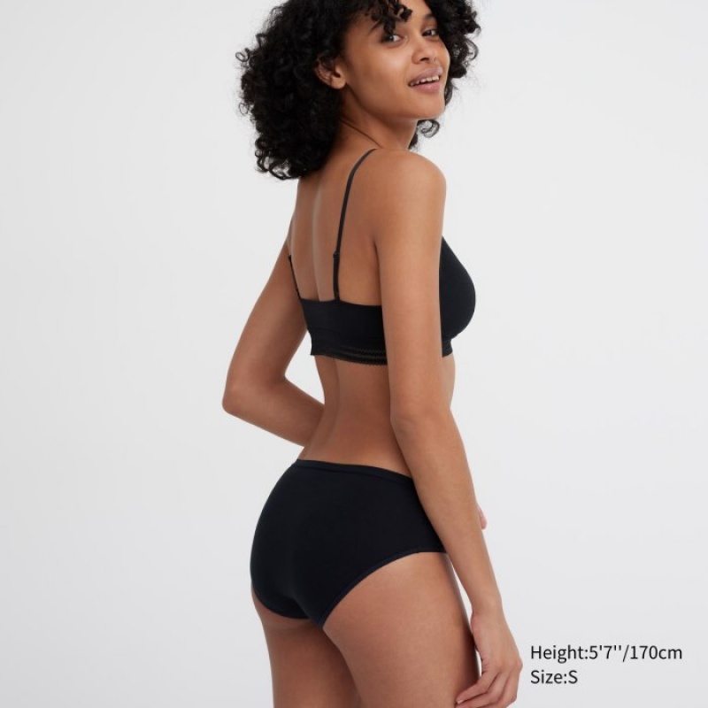 Slips Uniqlo Mid-Rise Femme Noir | 672359