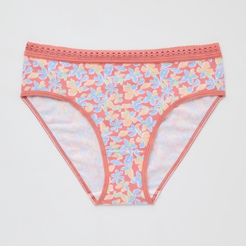 Slips Uniqlo Mid Rise Femme Rose | 8064180
