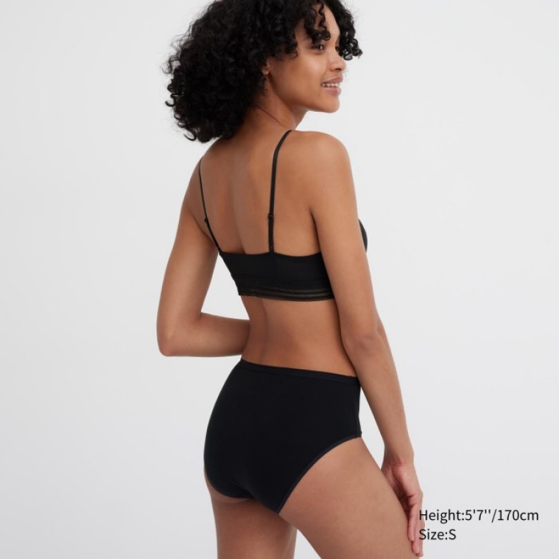 Slips Uniqlo Plain High-Rise Femme Noir | 1674350
