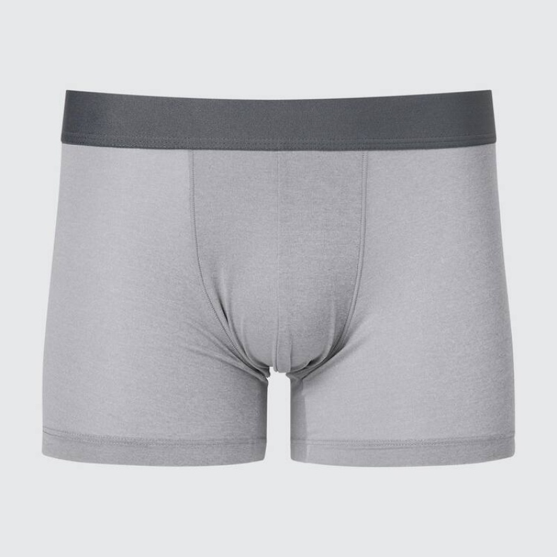 Sous Vêtement Uniqlo Airism Heather Low Rise Boxers Homme Grise | 3619196
