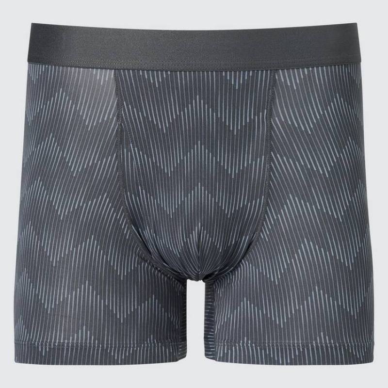 Sous Vêtement Uniqlo Airism Printed Boxers Homme Grise | 7795548