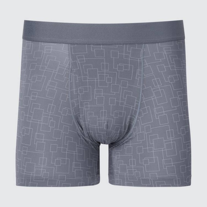 Sous Vêtement Uniqlo Airism Printed Boxers Homme Grise | 2139956