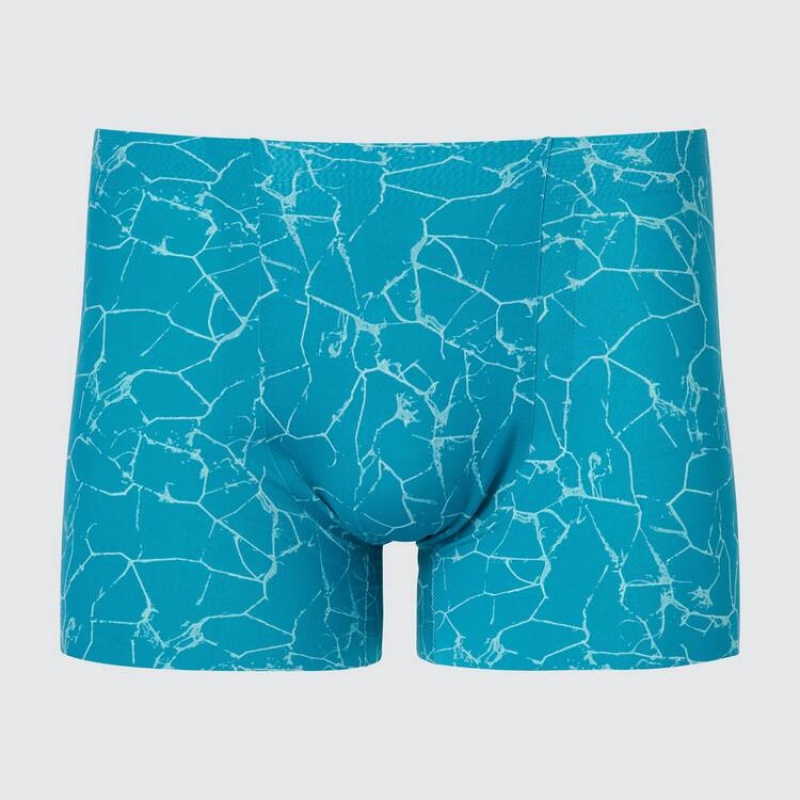 Sous Vêtement Uniqlo Airism Seamless Type Boxers Homme Turquoise | 2316313