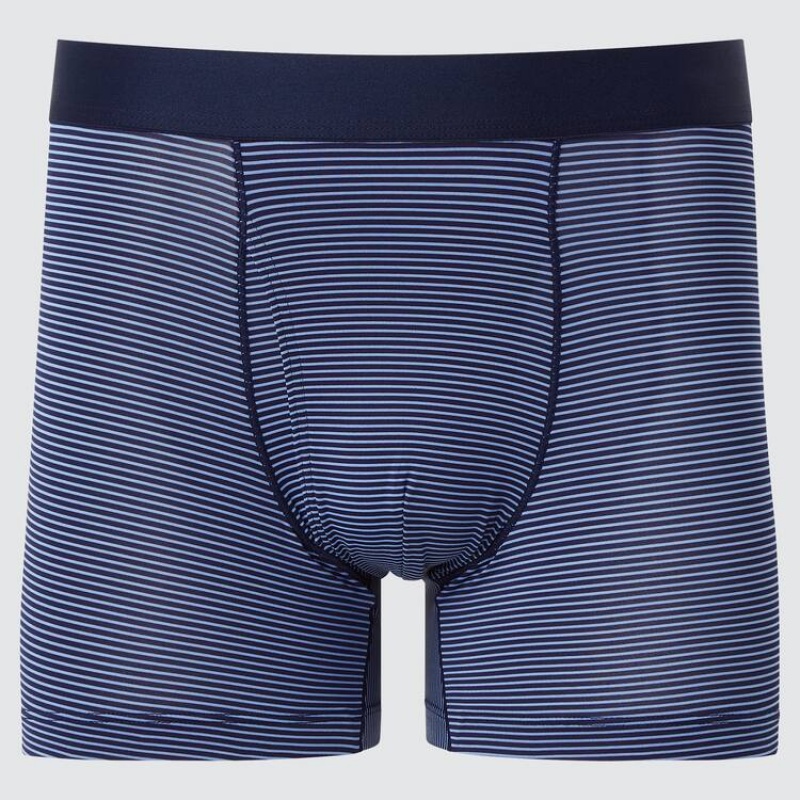 Sous Vêtement Uniqlo Airism Striped Boxers Homme Bleu Marine | 3717342
