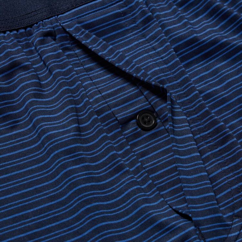 Sous Vêtement Uniqlo Airism Striped Loose Fit Boxers Homme Bleu | 3527281