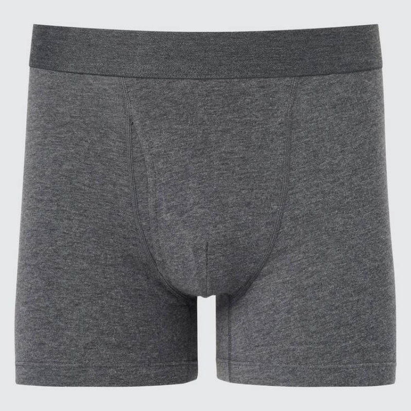 Sous Vêtement Uniqlo Cotton Boxer Homme Grise | 7136079