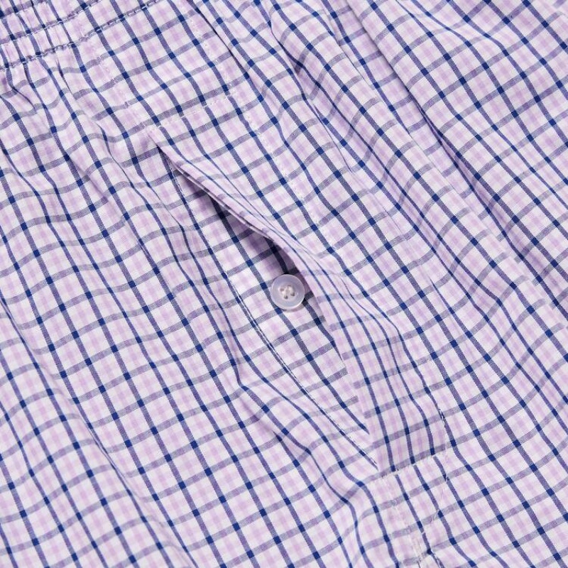 Sous Vêtement Uniqlo Woven Checked Boxer Homme Violette | 795249