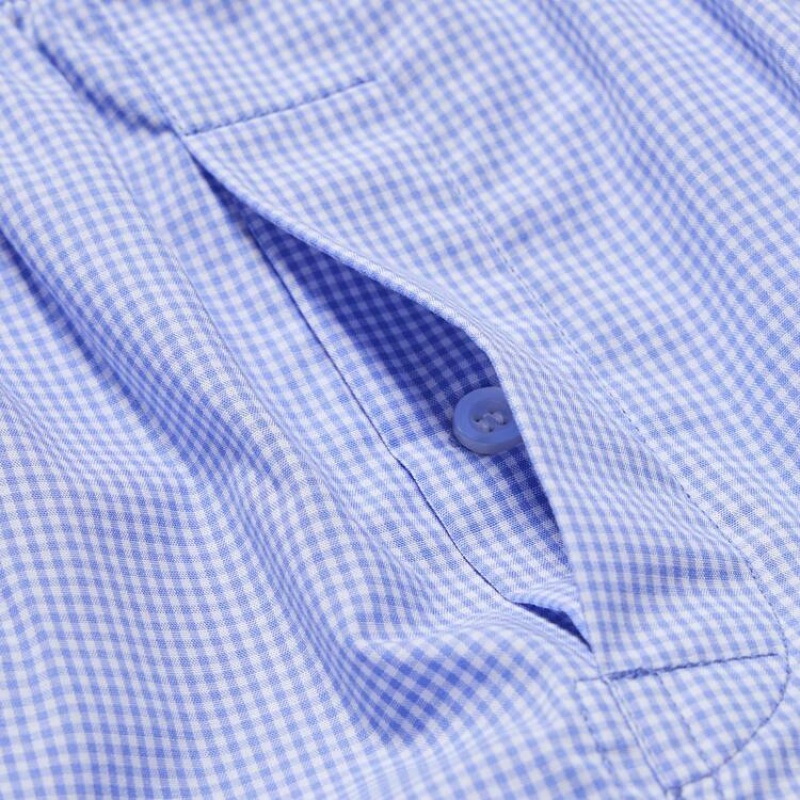 Sous Vêtement Uniqlo Woven Checked Boxer Homme Bleu | 6433502