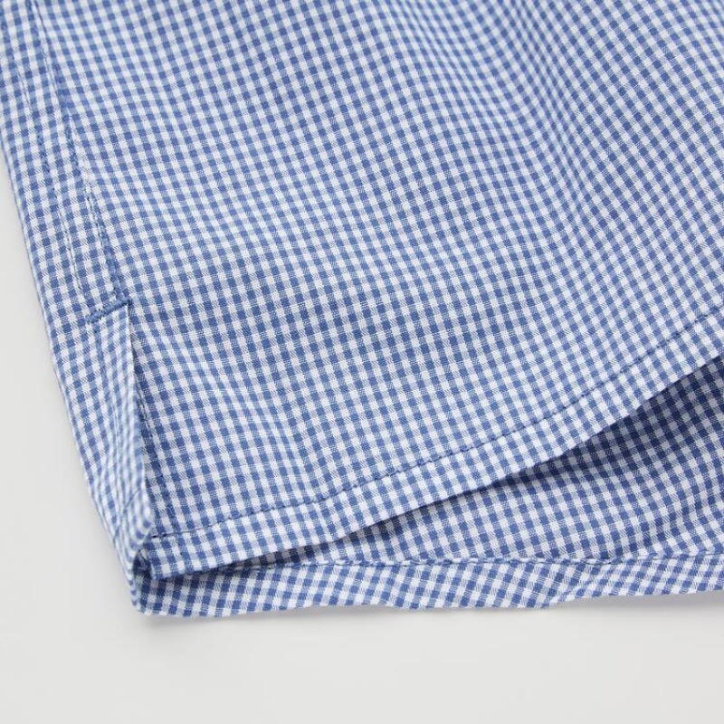 Sous Vêtement Uniqlo Woven Checked Boxer Homme Bleu Marine | 2878813