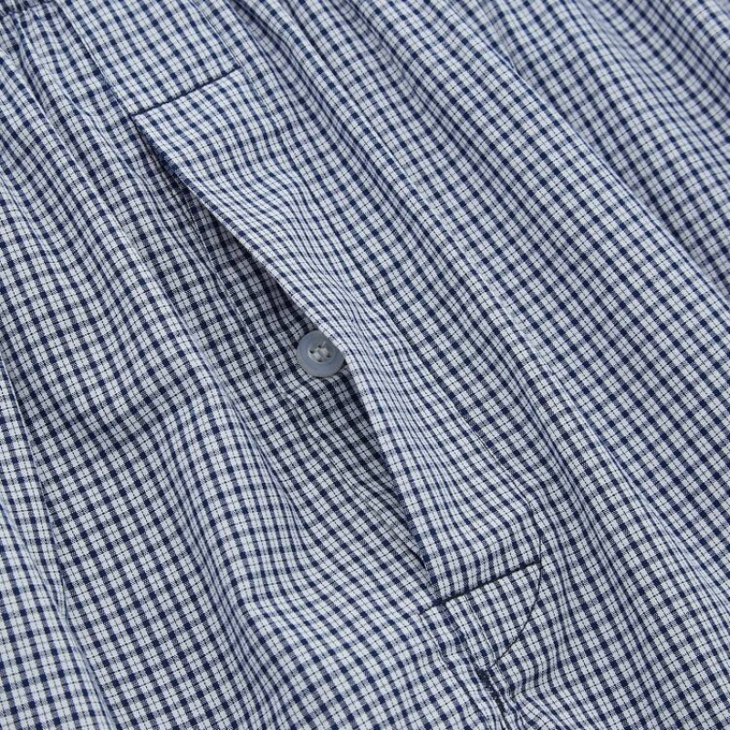 Sous Vêtement Uniqlo Woven Checked Boxer Homme Bleu Marine | 7576442