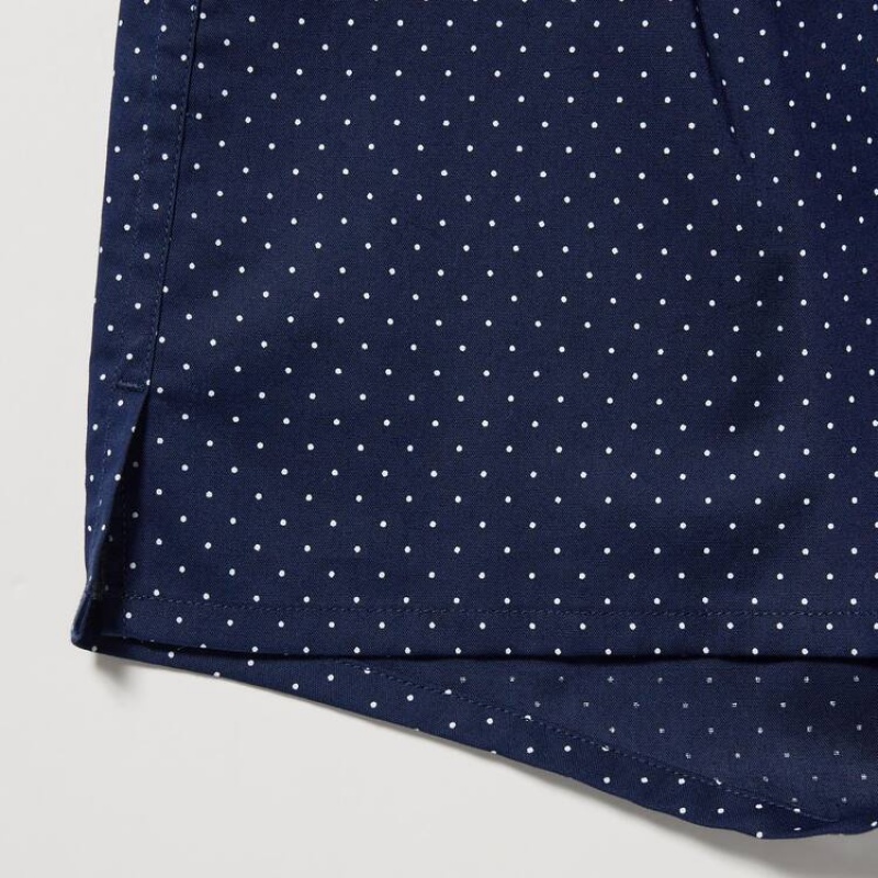 Sous Vêtement Uniqlo Woven Dotted Boxer Homme Bleu Marine | 9914771