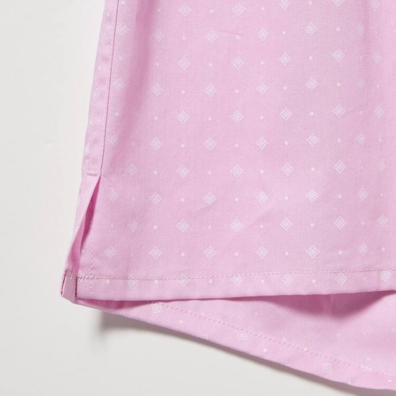 Sous Vêtement Uniqlo Woven Patterned Boxer Homme Rose | 94999