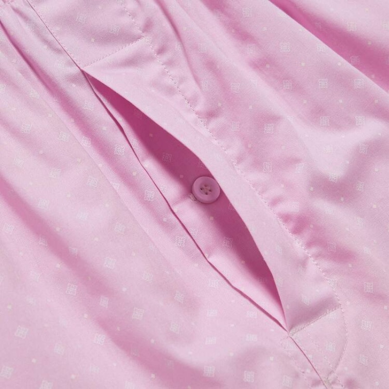 Sous Vêtement Uniqlo Woven Patterned Boxer Homme Rose | 94999