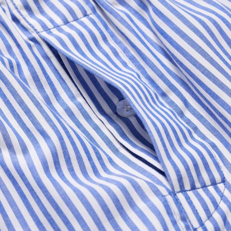 Sous Vêtement Uniqlo Woven Striped Boxer Homme Bleu | 9674126