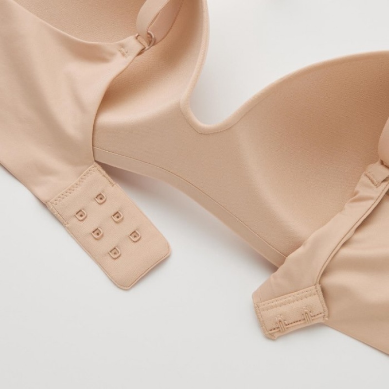 Soutien Gorge Uniqlo Wireless (3D Hold) Femme Beige | 830664