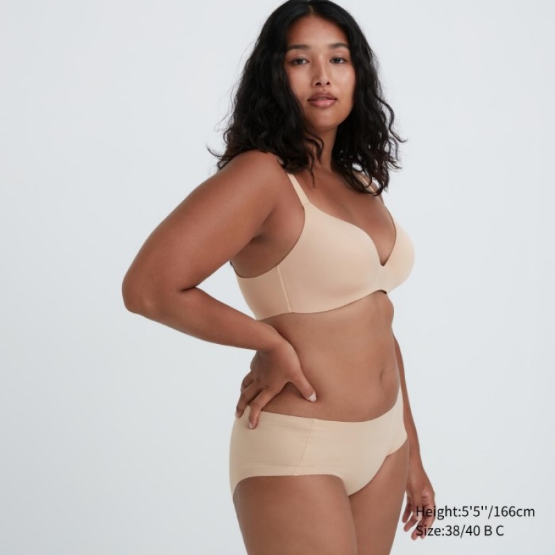 Soutien Gorge Uniqlo Wireless (3D Hold) Femme Beige | 830664