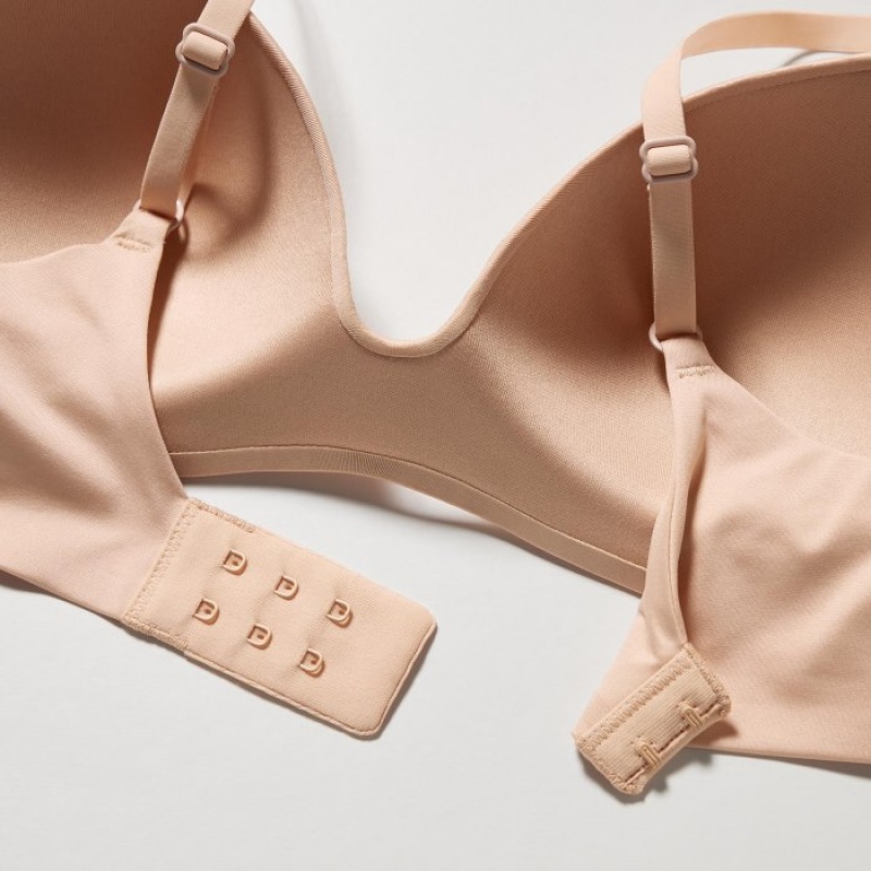 Soutien Gorge Uniqlo Wireless (3D Hold) Femme Beige | 1962039