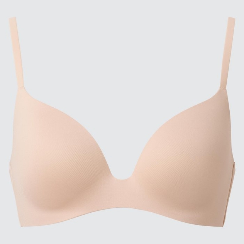 Soutien Gorge Uniqlo Wireless (3D Hold) Femme Beige | 1962039