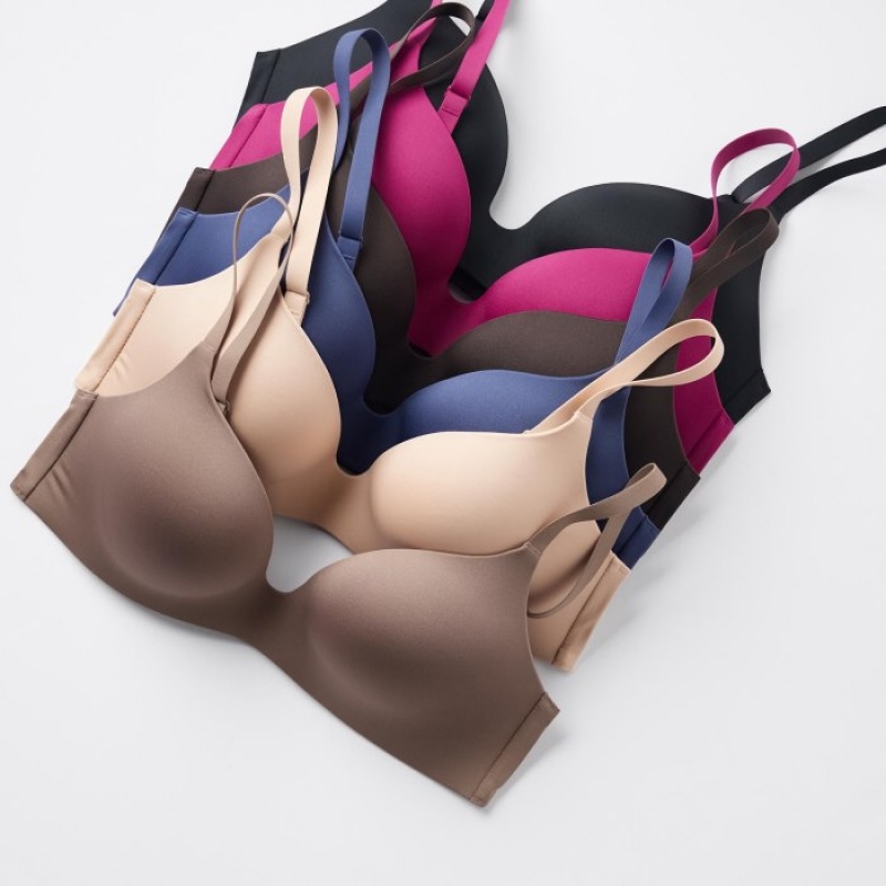 Soutien Gorge Uniqlo Wireless (3D Hold) Femme Marron | 7704578