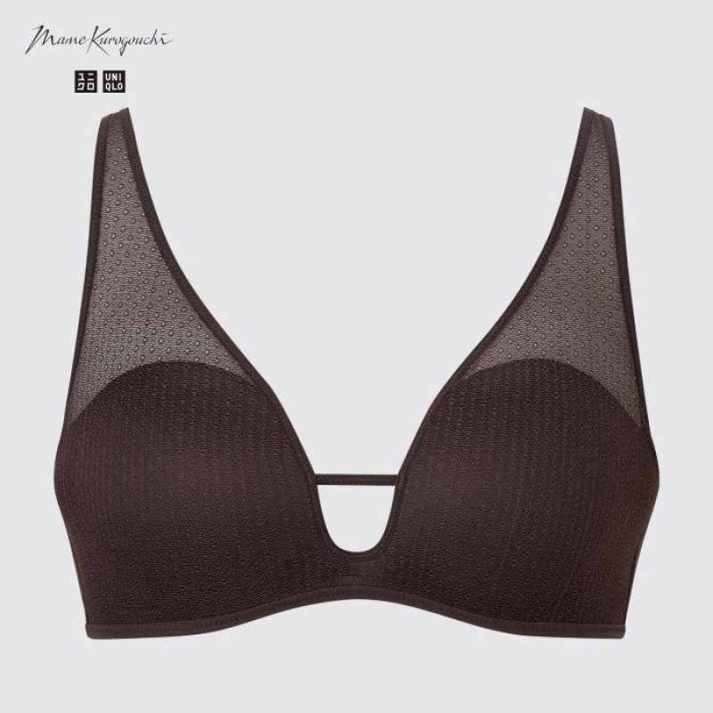 Soutien Gorge Uniqlo Wireless Mesh Femme Marron | 3789475