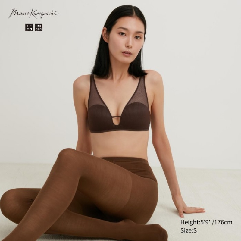 Soutien Gorge Uniqlo Wireless Mesh Femme Marron | 3789475