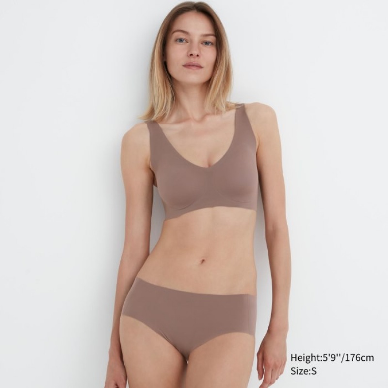 Soutien Gorge Uniqlo Wireless Ultra Relax Femme Marron | 7258097