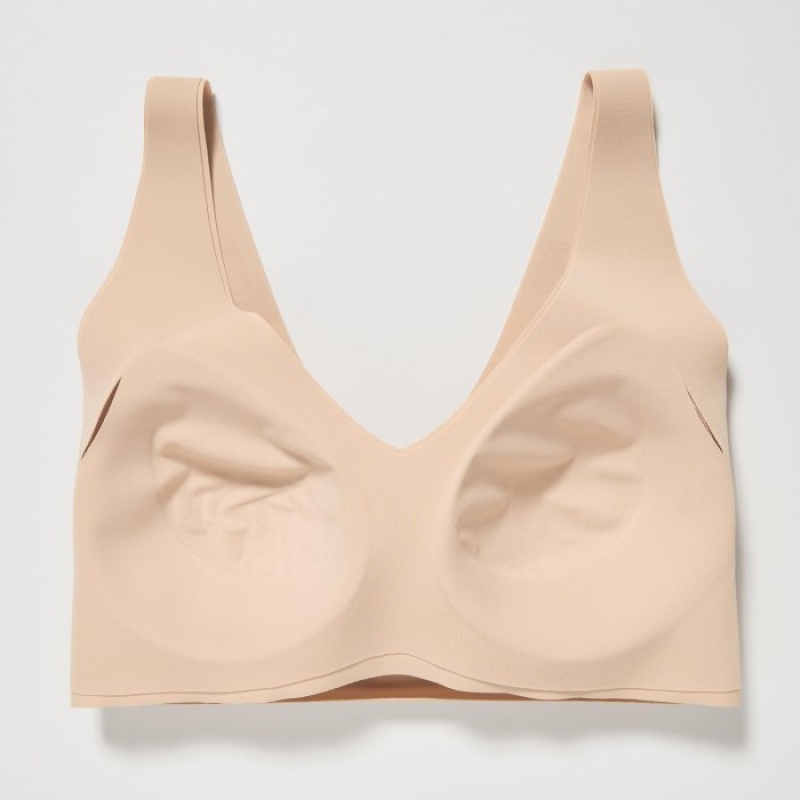 Soutien Gorge Uniqlo Wireless Ultra Relax Femme Beige | 1076013