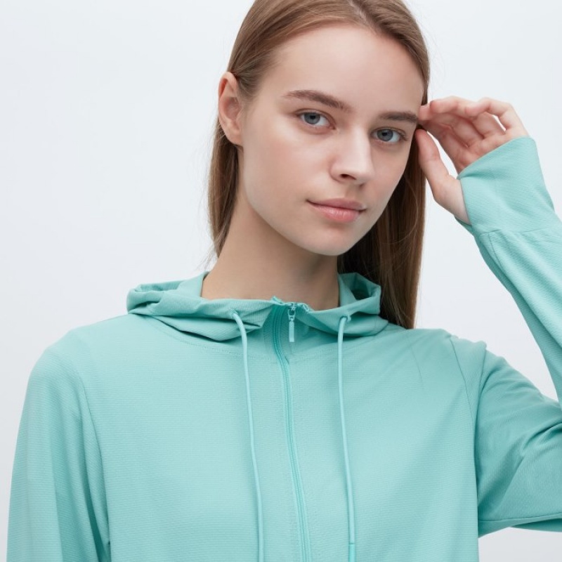 Sweat a Capuche Uniqlo AIRism Mesh UV Protection Full-Zip Femme Blanche | 9992279