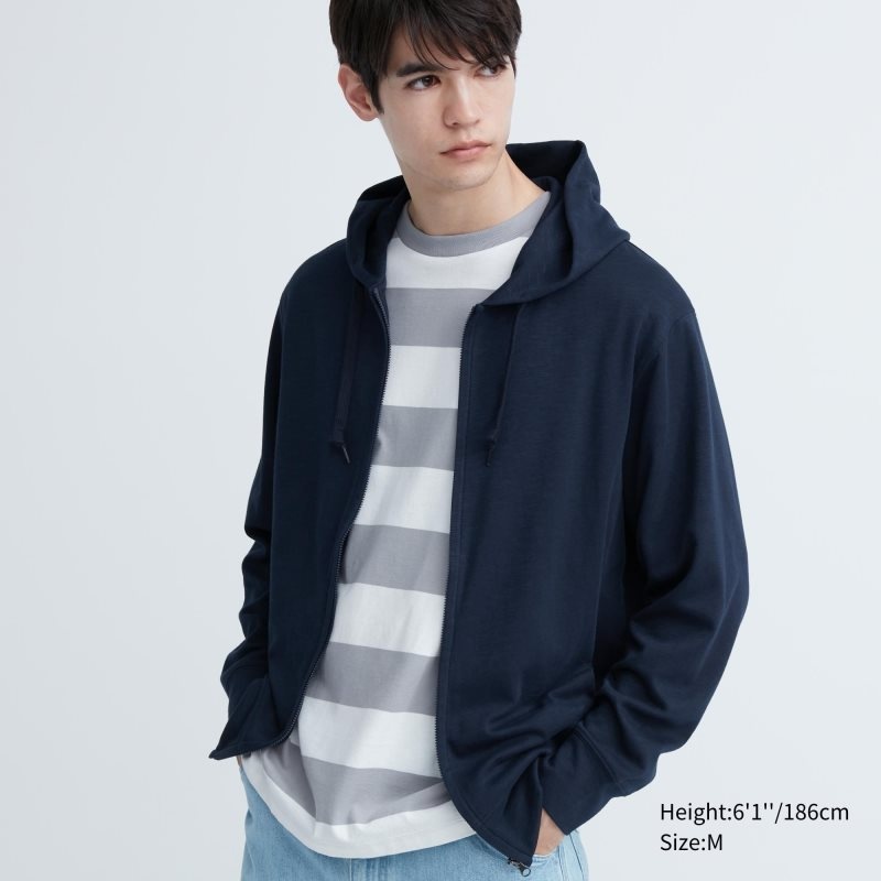 Sweat a Capuche Uniqlo Airism Uv Protection Full-zip Homme Bleu Marine | 1541502