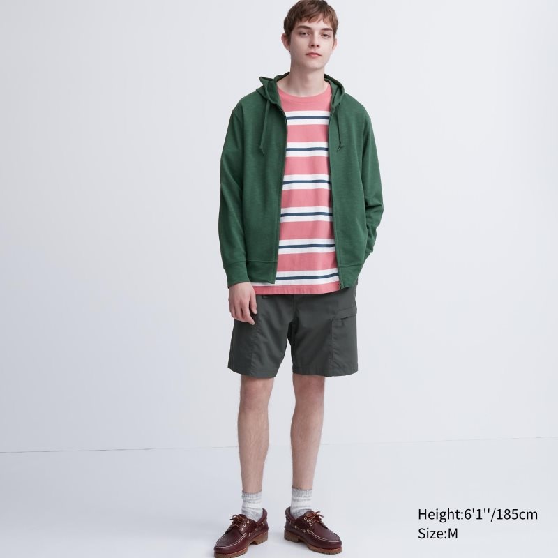 Sweat a Capuche Uniqlo Airism Uv Protection Full-zip Homme Vert | 4837461