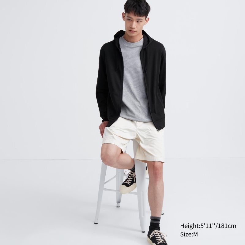 Sweat a Capuche Uniqlo Airism Uv Protection Full-zip Homme Noir | 2690603