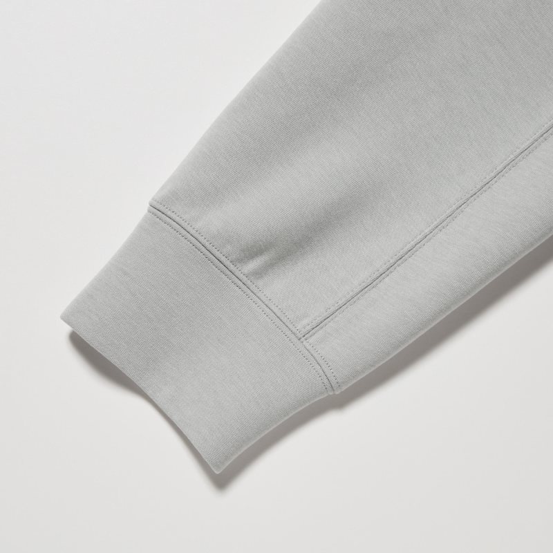 Sweat a Capuche Uniqlo Dry Stretch Sweat Long-sleeve Full-zip Homme Grise | 124796