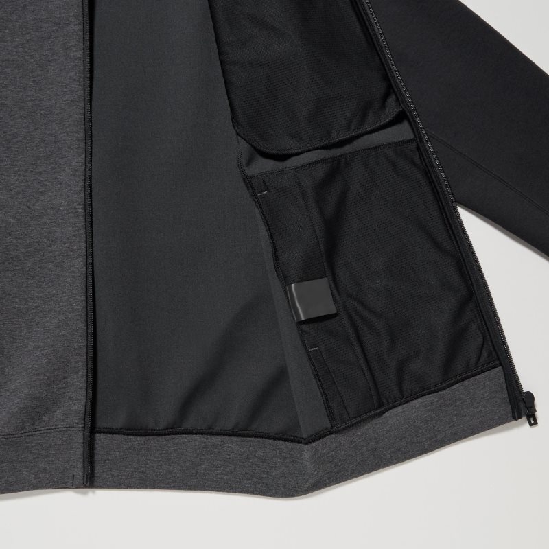 Sweat a Capuche Uniqlo Dry Stretch Sweat Full-zip Color Block Homme Grise | 4810612