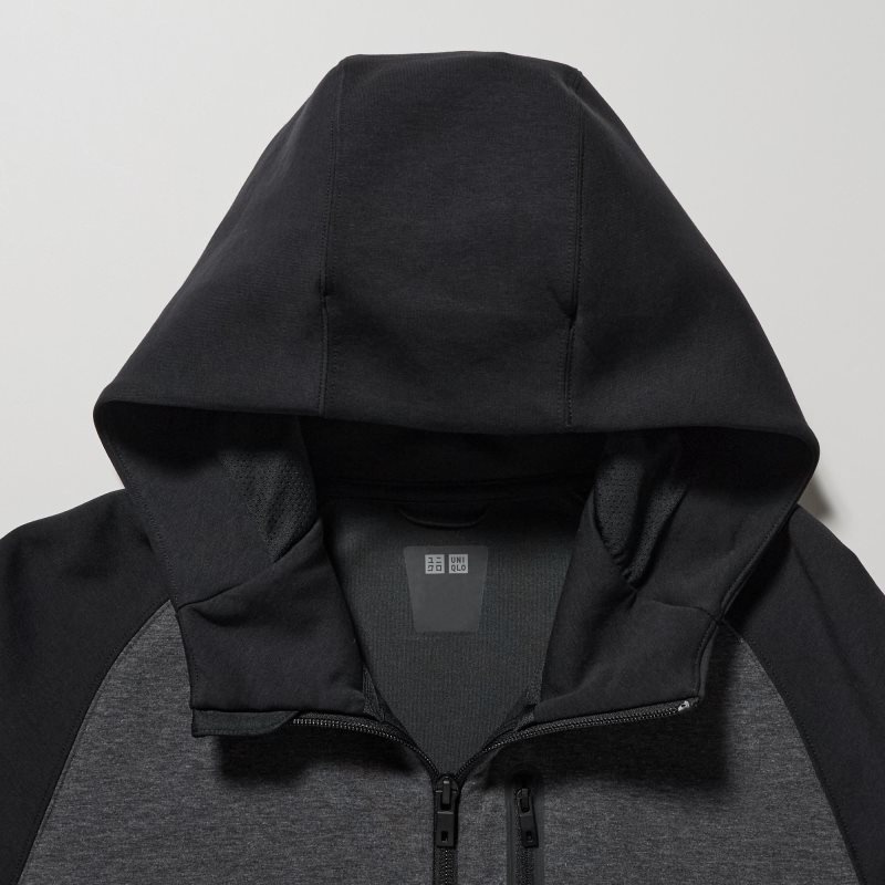 Sweat a Capuche Uniqlo Dry Stretch Sweat Full-zip Color Block Homme Grise | 4810612