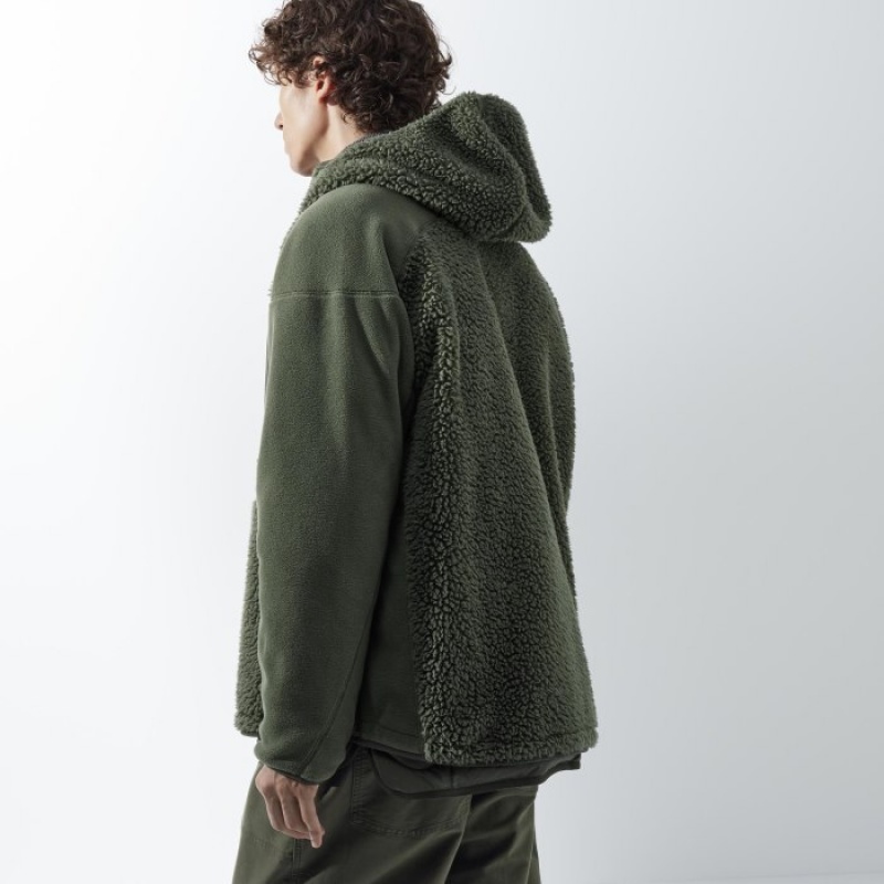 Sweat a Capuche Uniqlo Fleece Full-Zip Long-Sleeve Femme Vert | 6580937