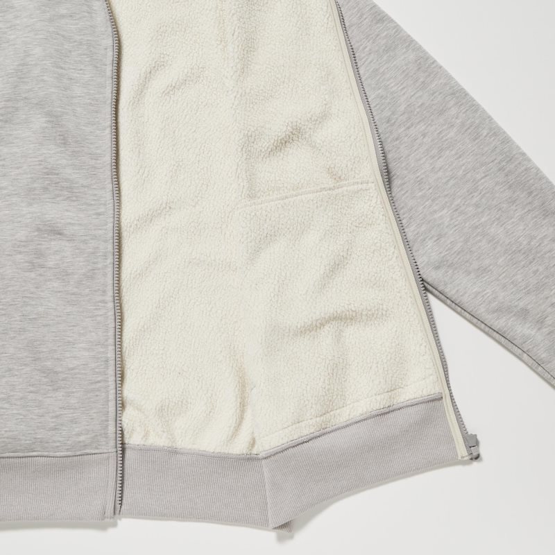 Sweat a Capuche Uniqlo Heattech Pile Lined Sweat Full-zip Homme Bleu | 5862879