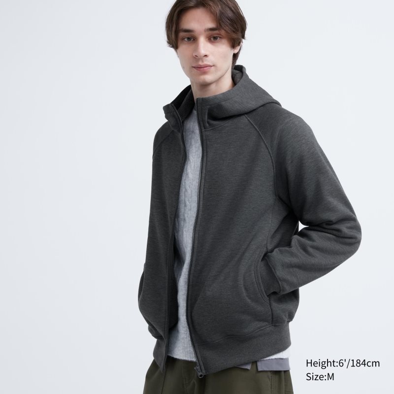 Sweat a Capuche Uniqlo Heattech Pile Lined Sweat Full-zip Homme Grise | 5732226