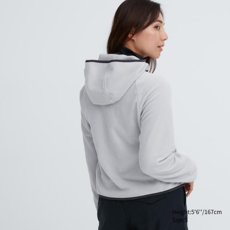 Sweat a Capuche Uniqlo Light Fleece Full-Zip Femme Grise | 4386975