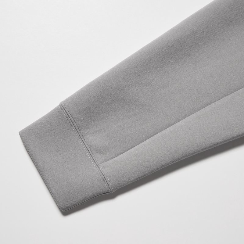Sweat a Capuche Uniqlo Stretch Dry Sweat Long-sleeve Full-zip Homme Grise | 7860917