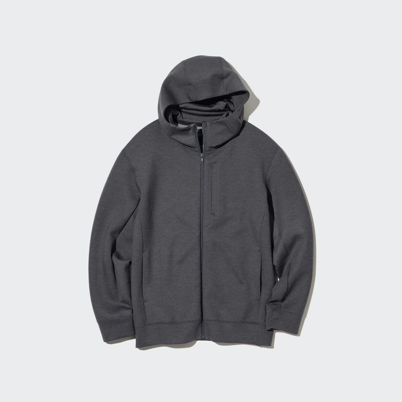 Sweat a Capuche Uniqlo Stretch Dry Sweat Long-sleeve Full-zip Homme Blanche | 2350602